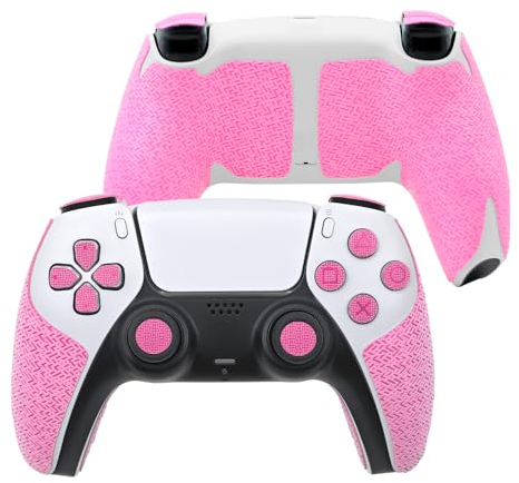 Controller Griff für PS5,Textured Skin Kit, für PS5DualSense/Edge rutschfest, schweißabsorbierend Controller Griffe, Knöpfe (Normal-Fluoreszierendes Rosa, PS5DualSense)