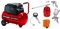 Einhell Tc-Ac 200/24/8 Compressore D'Aria 220-240 V, 50 Hz, 1200 W, 24 Litri & Originale Set 5 accessori per compressore (pistola gomme con manometro, pistola corta, ugello fine