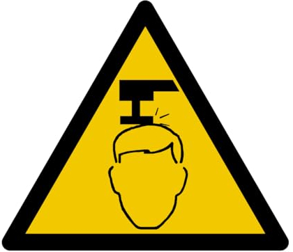 W158 - Achtung Kopf - Warnschild - Maße wählbar - Norm ISO 7010