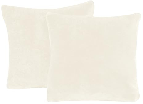 one-home 2er Pack Kissenbezug Kissenhülle Teddy Plüsch Uni kuschelig flauschig warm weich, Größe:50x50 cm, Farbe:beige
