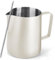 Hoenart Bricco per latte da 350 ml, in acciaio inox 304, montalatte e penna per latte art, accessori da barista, brocca per latte in acciaio inox, per caffè espresso e cappuccino (12fl.oz, bianco)