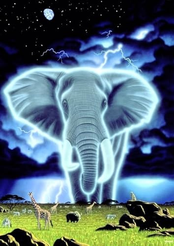 Grafika - Geist Afrikas, Puzzle mit 1000 Teilen - Kosmischer Elefant in der Savanne - Erwachsenenpuzzle
