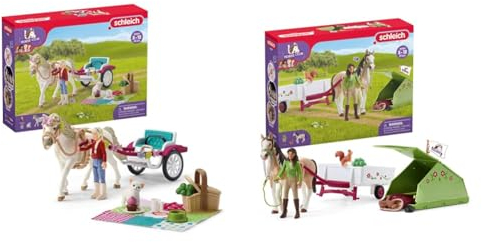 SCHLEICH 42467 Horse Club Kutsche für Pferdeshow & 42533 Horse Club Sarahs Campingausflug