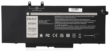 CRLYLC 68Wh 3HWPP Batteria per laptop Dell Latitude 5401 5410 5411 5501 5510 5511 Inspiron 17 7706 15 7500 7506 2-in-1 Black Edition Precision 3541 3550 3551 10X1J N2NLL 3PCVM 401D9 JG75F 451-BCMN