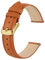BISONSTRAP Elegante Leder Uhrenarmband, Schnellverschluss, Uhrenarmbänder für Damen und Herren, Kompatibel mit Uhrenanstößen von 14mm, Orange (Goldene Schnalle)