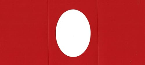 LeSuh Faltbare Passepartoutkarten im Format A6 in 5 verschiedenen Ausschnitten und Farben mit passenden C6 Umschlägen aus rosafarbenem Karton, 8,5 x 11 Zoll (ovaler Ausschnitt, rot)