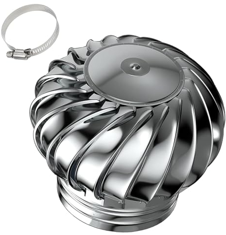 Entlüftungskanalabdeckung, Turbinenventilator, Kuppelventilator, Whirlybird-Turbine, Innenverstrebte Windturbine, Entlüftungsöffnung Aus Edelstahl 304, 300-Mm-Diy-Einfach-Entlüftungs-Anschlussset, F