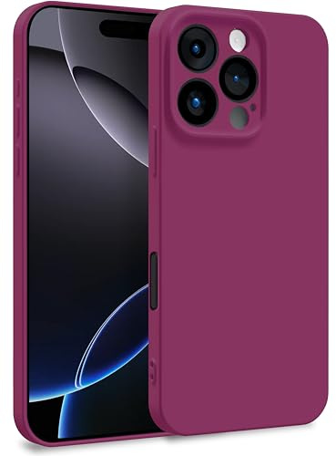 MyGadget Cover compatibile con iPhone 16 Pro - Custodia in Silicone Morbido a Doppio Strato – Case con Protezione Fotocamera & Fodera Interna Antigraffio - Bordeaux