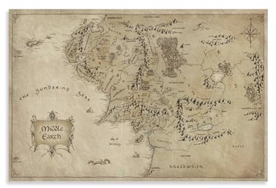 Mittelerd-Karte vom Herr der Ringe Poster, Leinwandbild, Poster, Wandkunst, dekoratives Bild, Drucke, moderne Dekoration, 60 x 90 cm