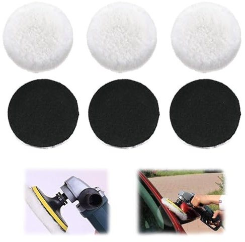 ZYEKIU 6 Stück Polierpad, Polierschwamm 125 mm Klett Wolle, Polieraufsatz Exzenterschleifer Selbstklebend, Polieraufsatz Multifunktional, für Polieren, Schleifen, Renovieren, Fleckenentfernung