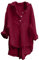 ANHATUIV Damen-Top, Sommer-Tops für Damen, Button-Down-Shirts, Bluse, Baggy-Shirts, Reverskragen, Baumwoll-Leinen, Roll-Up-Langarmblusen, einfarbig, lange Kleidung, rot, M
