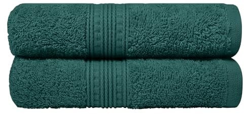 Charlotte Andersen Luxury Hand Towels 100% Cotton 500gsm – Ultra-Soft, Highly Absorbent, Fast-Drying, Premium Quality Towels for Bathroom 50cm x 85cm– Set of (2, Forest Green)