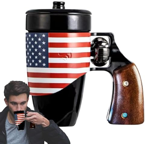 Revolver Kaffeetasse, Pistole Tasse, Kaffeetasse Mit Revolvergriff, Cappuccino Tassen, 200ml Revolver Kaffeebecher, Coole Tassen Für Männer, Geburtstag Vatertag Geschenk Für Papa
