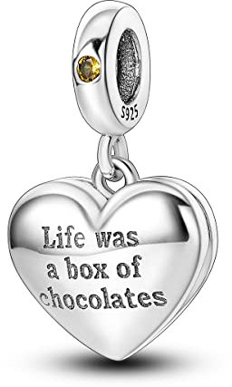 CYMYSS Charms Anhänger 925 Sterling Silber Pendant für Europäische Armbänder und Halsketten Bead Charms für Damen Armband Anhänger für Damen (Pralinenschachtel)