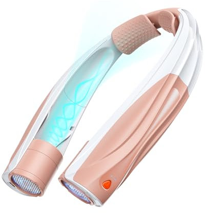 Portable Neck Fan with 6 Powerful Speeds, 6000mAh Rechargeable 20Hrs Battery Life Wearable Hands-Free Hair-Friendly Cooling, Patented Vertical Airflow Personal Fans for Women Men Office Travel - Pink