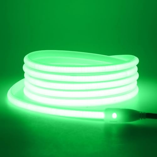 KISUFU 230V COB LED Streifen, 288leds/m Wasserdicht IP65 AC 220V Flexible 50cm Schneidbar LED Band Neon Strip Light für DIY Innenbeleuchtung, Zimmer und Außen Dekoration.