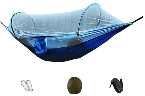 JTQYFI Doppelte Camping Hängematte Inklusive Barriere 260 X 140 cm Outdoor Bett Für 2 Erwachsene Robuster Stoff Langlebig 250 Kg Tragkraft Outdoor Hängematte
