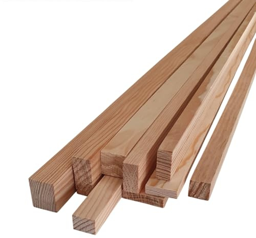 MadeInNature - Juego de tiras de madera maciza de pino de las landes sin nudos y cepillados, borlas, longitud de 2 metros, modelo y tamaño a elegir (ref. 5391 talla 30 x 30 mm, juego de 6 tazas)