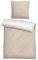 biberna 0840500 Wende-Bettwäsche Garnitur mit Kopfkissenbezug Melange-Flanell, 2 Stück , 1x 135x200 cm + 1x 80x80 cm, kitt