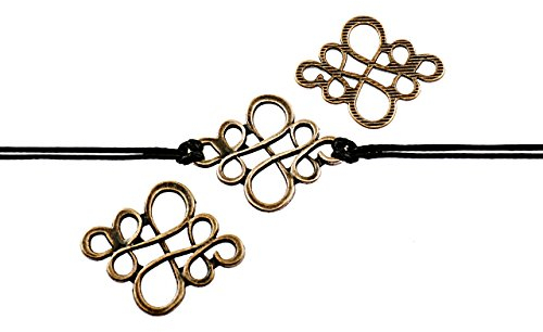 6 geschlungene Verbinder in antik kupferfarben