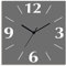 ARTLAND Wanddeko Wanduhr ohne Tickgeräusche Alu Quarzuhr 30x30 cm Quadratisch Lautlos 4 Ziffern Farbig Schlichtes Design Grau S7KC