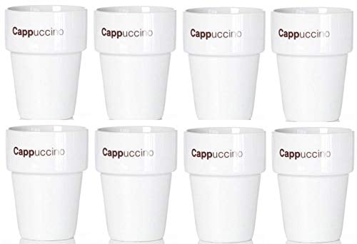 Ritzenhoff & Breker Satz von 8 Weißes Porzellan Cappuccino Becher Tassen