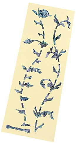 Futheda Decalcomania per tastiera di chitarra e basso, stencil/adesivi ultra sottili, motivo: albero della vita verde