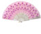 Accessotech Spanish Lace Silk Folding Hand Held Dance Fan Flower Pattern for Party Wedding (Pink/White)