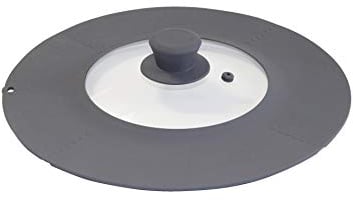 Stoneline®, set universale di coperchi in vetro (con plastica), Vetro, silicone, Grau, 16/18/20/22/24/26/28