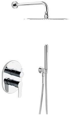 Ramon Soler Grifo Monomando Empotrado 2 Vías Cromado, Sistema S2 Ahorro Agua, Accesorios ABS Redondos, Baño y Ducha, Diseño Moderno y Eficiente