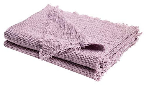 Honeybee-Plaid – weiche Decke aus Leinen – einfarbig gewebtes Plaid mit Fransen aus Naturmaterialien – 130x180 cm – 425 viola – von ’zoeppritz since 1828’