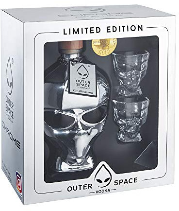 Outerspace Vodka Chrome 40% ABV Gift Pack, 70 cl