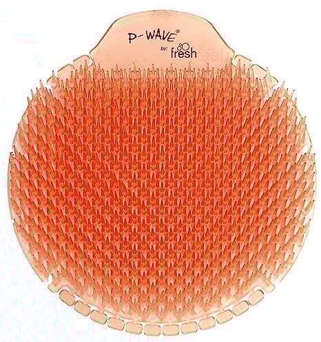 P-Wave Slant6 Urinal Mats Scented, 10 Screens Pack, Fits Most Urinals & Waterless, Long Lasting 30 Days Urinal Deodoriser & Odour Neutraliser, Anti-Splash Guard Slanted Bristle, Mango