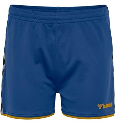 Hummel Damen Hmlauthentic Poly Woman Shorts, True Blue/Sports Yellow, XXL EU