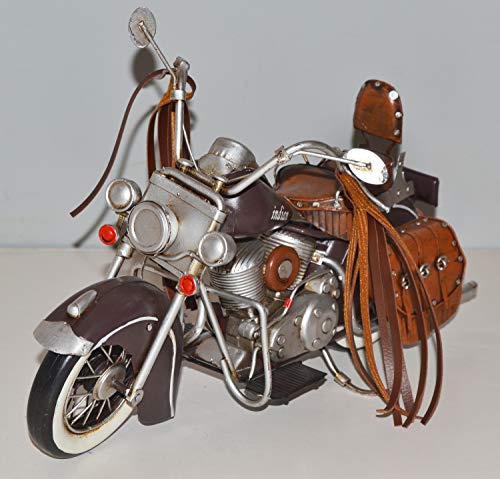 JS Garten Deko Blechmotorrad Nostalgie Modellauto Oldtimer Marke Indian Chief Motorrad USA aus Blech L 31 cm