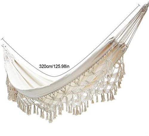 presentimer 200 150CM 2 Personen Hängematte Boho Große brasilianische Makramee Komfortable Faltbare Doppel Camping Hängematte Schaukel Net Stuhl