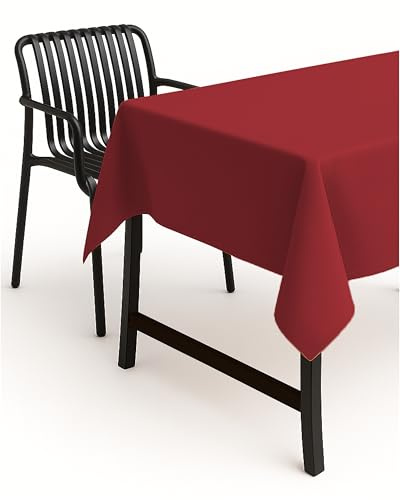 texpot Tischdecke 160 x 160 cm Rot Leinenoptik Lotuseffekt Fleckschutz Bügelfrei Tischtuch