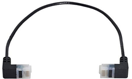 Cablecc Ultra Slim Cat6 Ethernet Cable RJ45 Down Angled 25cm UTP Network Cable Patch Cord 90 Degree Cat6a LAN for Laptop Router TV Box
