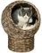 PawHut Panier Chat lit surélevé Chat Cosy Niche Grotte à Chat Grand Confort dim. 42L x 33l x 52H cm Coussin Moelleux Beige Inclus