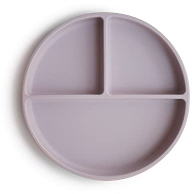 mushie Platos de Silicona para Niños | con Ventosa Antideslizante | Accesorios de Aprendizaje para Bebés y Niños Pequeños | Sin BPA | Resistente al Lavavajillas y al Microondas | Soft Lilac