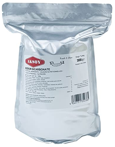 Aksoy Baking Soda 3KG | Pure Sodium Bicarbonate Powder with Highest Purity, Food Grade, Multi-Purpose Use for Cooking, Baking, Cleaning, Odor Removal, and More...