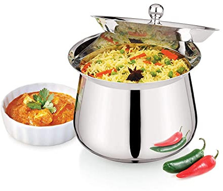 Premium Stainless Steel Multi Pot with Lid - Ideal for Rice, Curry, Biryani and More (1100 ml)
