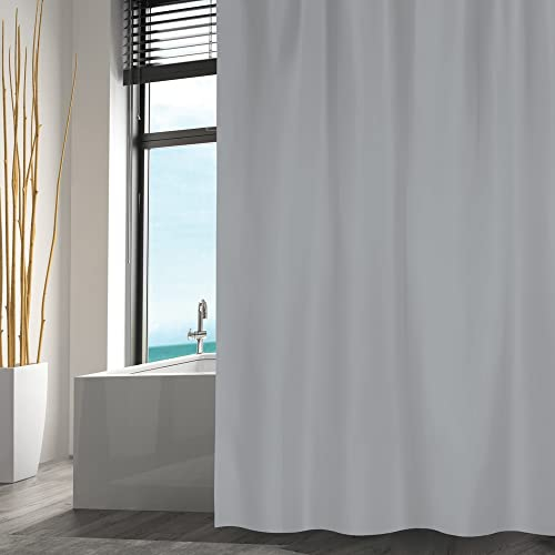 MSV Anti-Schimmel Duschvorhang - Anti-Bakteriell, waschbar, wasserdicht, Polyester, 240x200cm Anthrazit