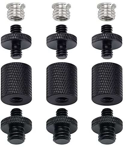 12 Stück 1/4 3/8 Lichtstativ Adapter, Stativschrauben Adapter Konverter für DSLR-Kamerastativ, Schulter-Rig, Blitzlichtständer, Kamerakäfig, Beleuchtungsausrüstung, LED-Panel, GoPro-Stativhalterung