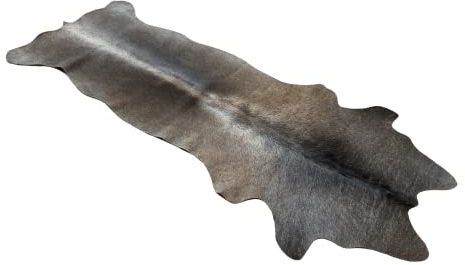 unendlich schoen - Echter Kuhfell Teppich klein, Made in Germany, geruchsneutral, Rinderfell ideal fr Wohnzimmer Esszimmer Flur (Taupe/grau, 160 x 70 cm)