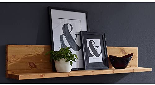 Lomadox Wandboard Regal Bücherregal Wandregal Massivholz Kiefer massiv eichefarbig 110,5 cm breit