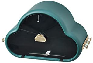 Cyrank Toilet Paper Holder, Wall Mounted Waterproof Bathroom Toilet Roll Holder Cat Proof No Drilling Cloud Shaped Bathroom Paper Roll Holder(Dark Green)