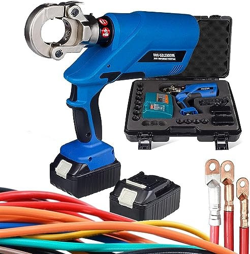 Pince à sertir hydraulique électrique avec sertissage continu, sertisseuse de cosse de câble hydraulique électrique industrielle avec bouton de réinitialisation, for cuivre et aluminium ( Color : 300m