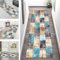 Teppich Läufer Flur Küche rutschfest waschbar Küchenläufer Korridor Tepiche Lang 100X250CM Blau Braun Grau Teppichläufer Meterware Kücheteppich Schlafzimmer Wohnzimmer Flurmatte Breit 40-120cm