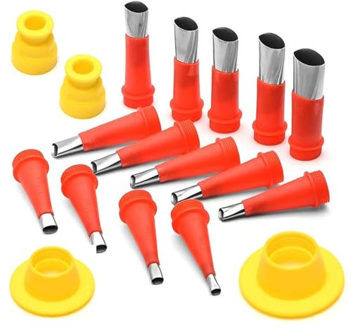 ANZHUO Caulking Nozzles for Sausage Caulking Guns or Caulking Gun caulk tube adapters Used for sealing seams installing glass doors and windows tiles kitchenware advertisements, etc (16-Pack)